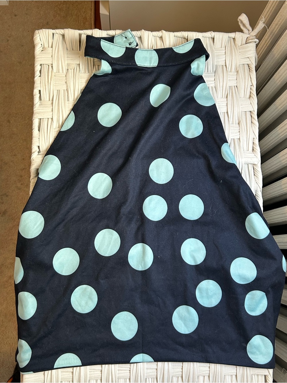 Black polka dot halter top